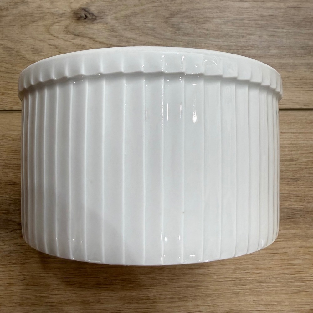 Pillivuyt‎ France White Porcelain Pleated Souffle Dish 6.5 Inch Round Baker 48oz - Picture 6 of 7